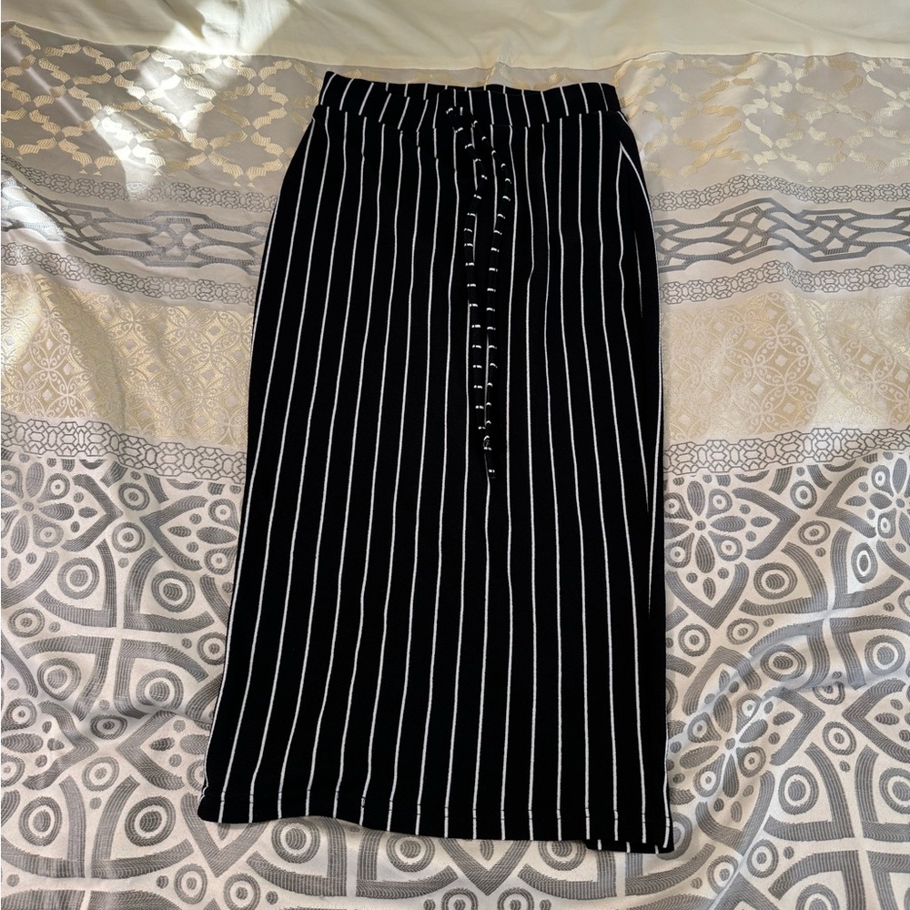 SHEIN Black and White Maxi Pencil Skirt for Work